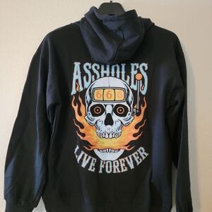 Navy Skull Graphic Hoodie